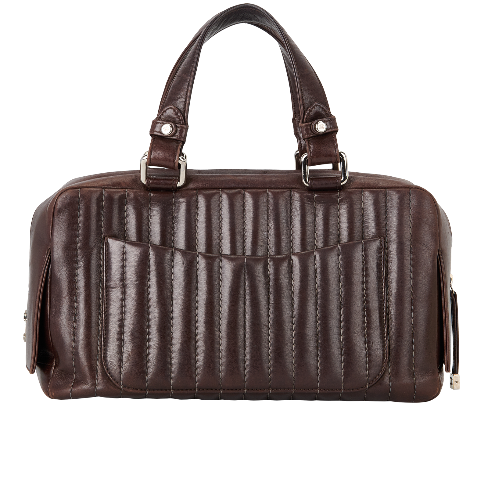 CC Quilted Bag, &pound;895, Handbags, Brown, Leather, Back view